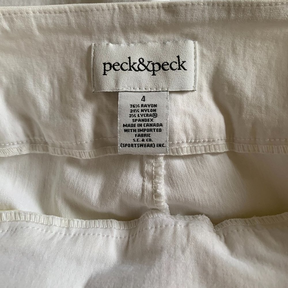 Peck&Peck Dressy pants capri. White. Size 4 - Picture 3 of 3